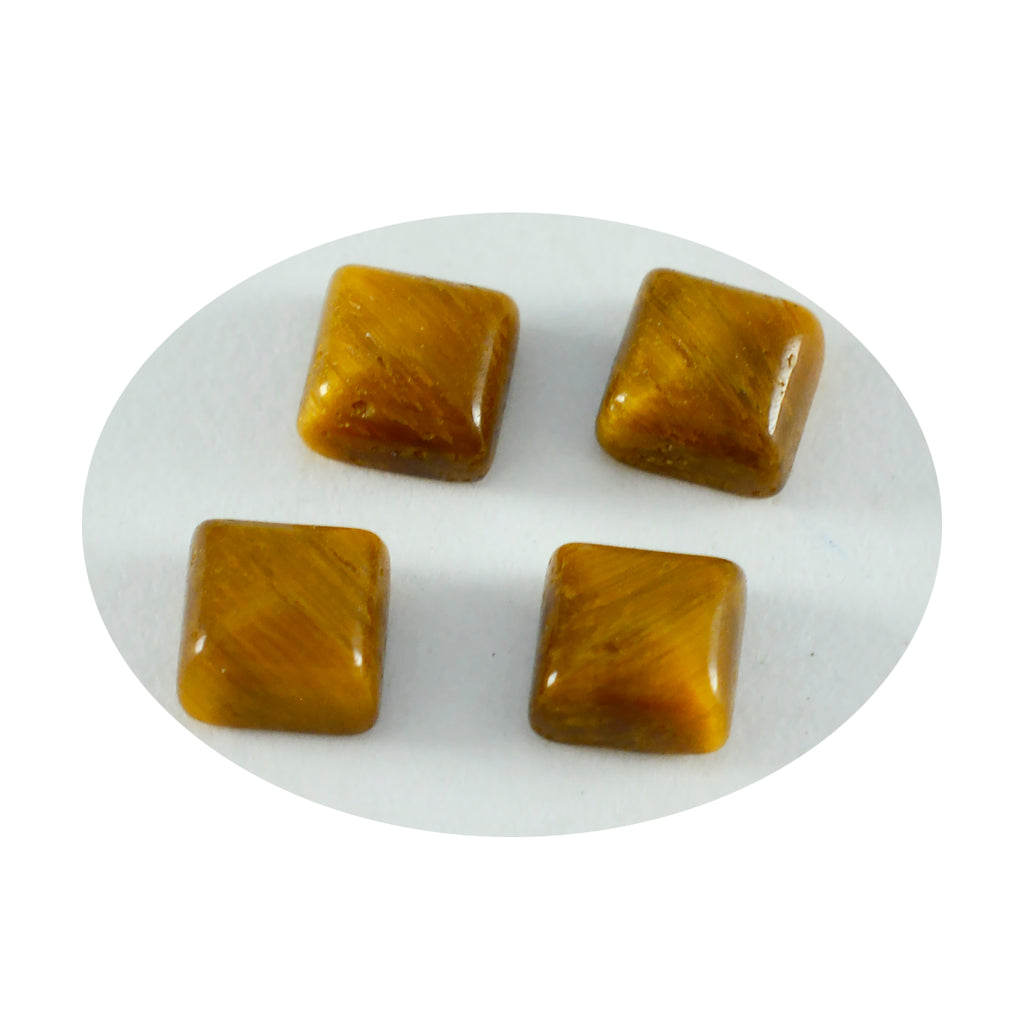Tiger Eye 1PC Small 8x8 MM Square Cabochon Brown Genuine semi Precious Loose Gemstones