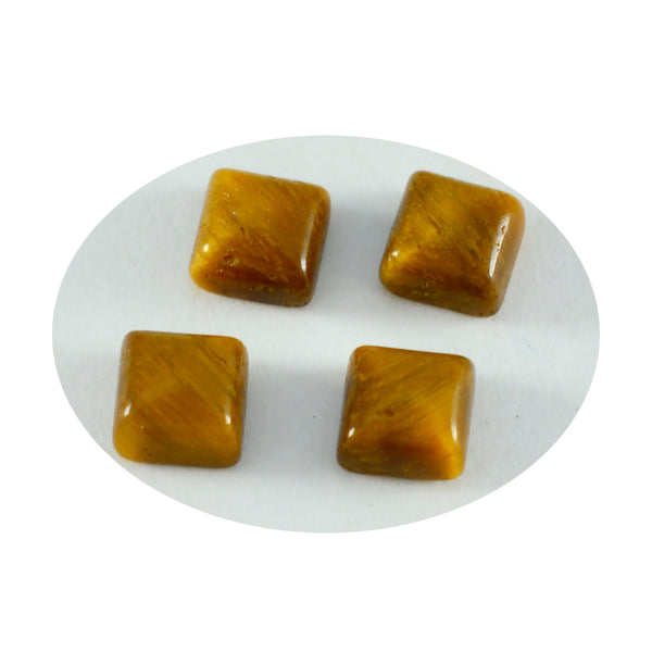 Tiger Eye 1PC Small 8x8 MM Square Cabochon Brown Genuine semi Precious Loose Gemstones