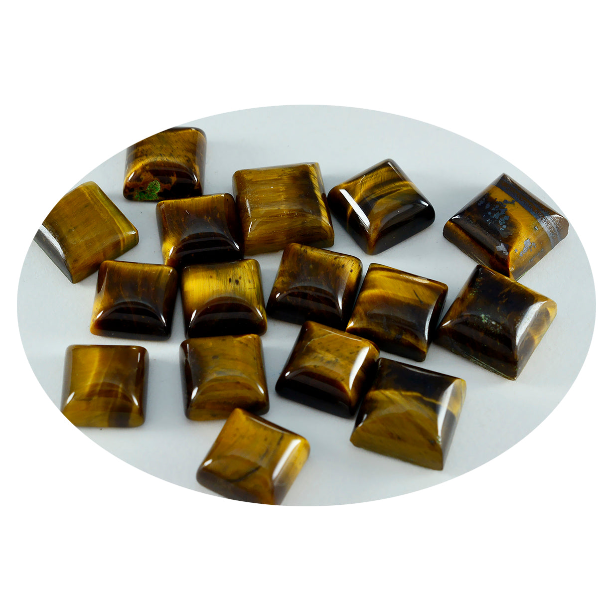 Tiger Eye 1PC Medium 9x9 MM Square Cabochon Brown Superior semi Precious Semi Precious Gemstone Immagine secondaria del prodotto