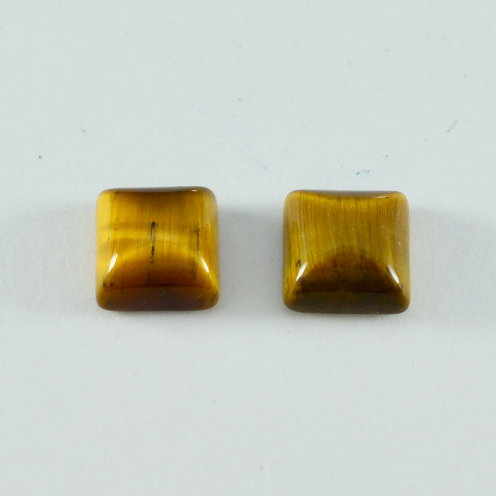 Tiger Eye 1PC Large 10x10 MM Square Cabochon Brown Pure semi Precious Precious Gemstone