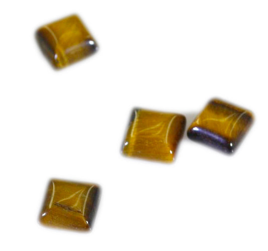 Tiger Eye 10PC Tiny 3x3 MM Square Cabochon Brown Lustrous semi Precious Semi Precious Gemstone