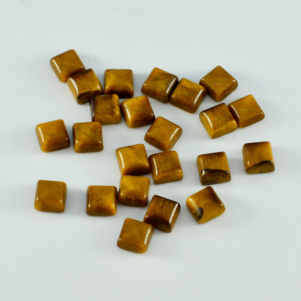 Tiger Eye 10PC Tiny 4x4 MM Square Cabochon Brown Shine semi Precious Precious Gemstone メイン画像
