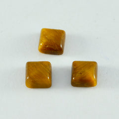 Tiger Eye 1PC Small 7x7 MM Square Cabochon Brown Natural semi Precious Loose Gemstone