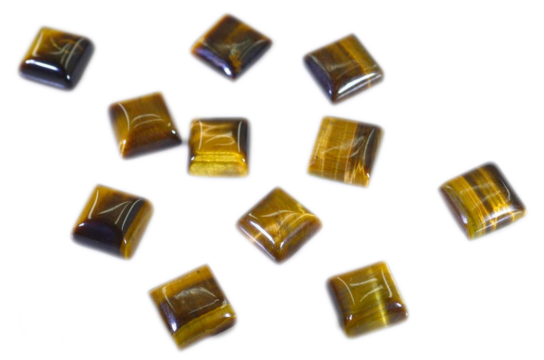 Tiger Eye 1PC Small 7x7 MM Square Cabochon Brown Natural semi Precious Loose Gemstone