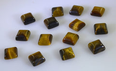 Tiger Eye 1PC Small 8x8 MM Square Cabochon Brown Genuine semi Precious Loose Gemstones