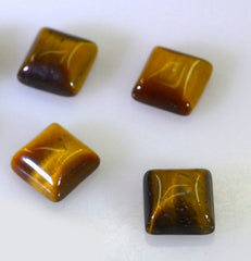 Tiger Eye 1PC Medium 9x9 MM Square Cabochon Brown Superior semi Precious Semi Precious Gemstone