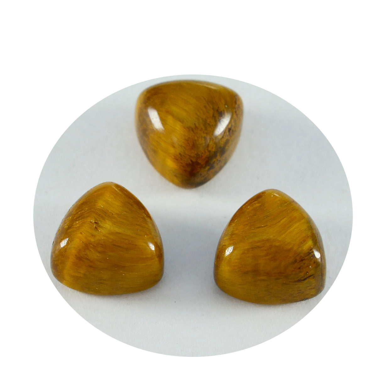 Tiger Eye 1PC Large 11x11 MM Triangle Cabochon Brown High Quality semi Precious Loose Gemstones