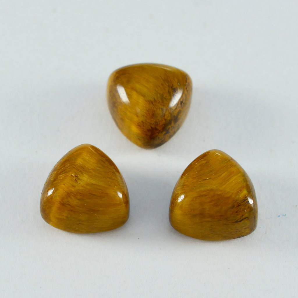Tiger Eye 1PC Large 11x11 MM Triangle Cabochon Brown High Quality semi Precious Loose Gemstones