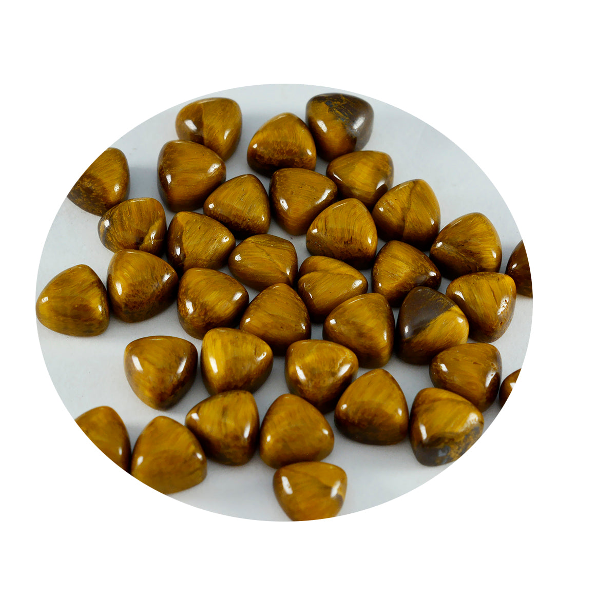 Tiger Eye 10PC Tiny 5x5 MM Triangle Cabochon Brown Polished semi Precious Loose Gemstones