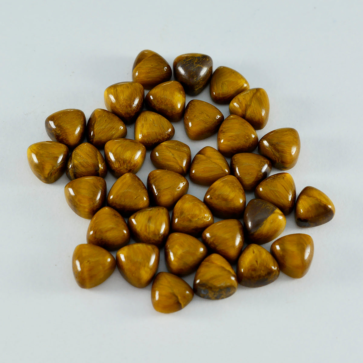 Tiger Eye 1PC Tiny 6x6 MM Triangle Cabochon Brown Splendid semi Precious Semi Precious Gemstone