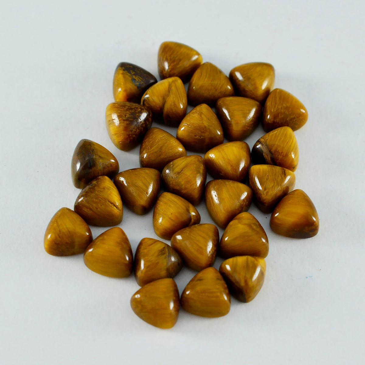 Tiger Eye 1PC Small 7x7 MM Triangle Cabochon Brown Luster semi Precious Precious Gemstone