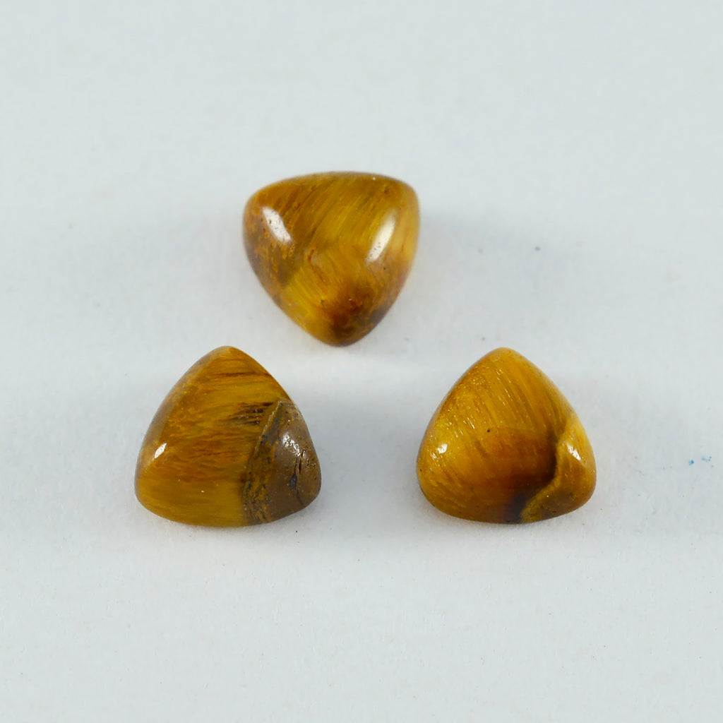 Tiger Eye 1PC Medium 9x9 MM Triangle Cabochon Brown Shine semi Precious Loose Gems