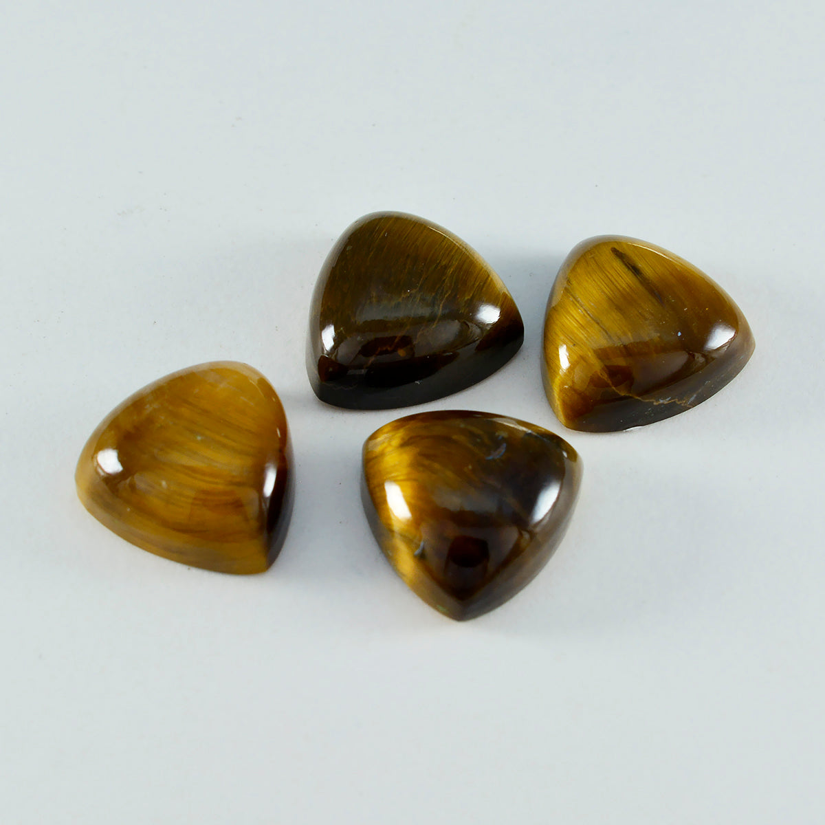 Tiger Eye 1PC Large 10x10 MM Triangle Cabochon Brown Fine semi Precious Loose Gemstone