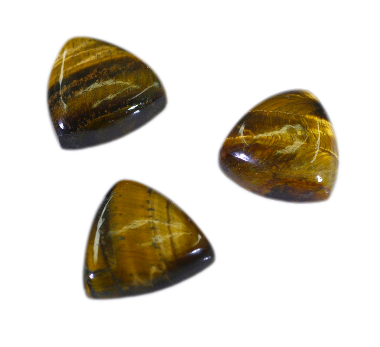 Tiger Eye 1PC Large 11x11 MM Triangle Cabochon Brown High Quality semi Precious Loose Gemstones