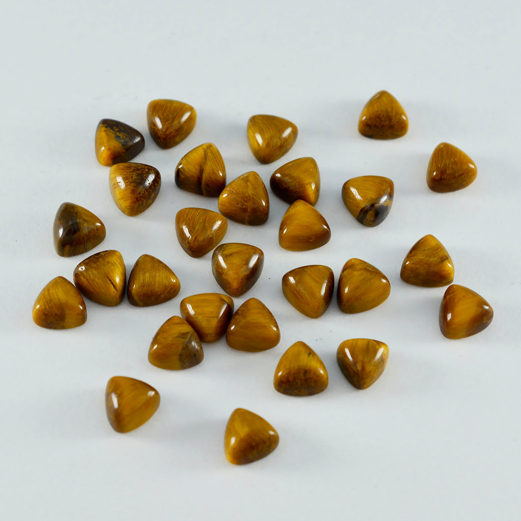 Tiger Eye 10PC Tiny 4x4 MM Triangle Cabochon Brown Sparkling semi Precious Loose Gemstone