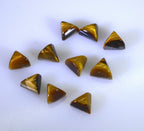 Tiger Eye 10PC Tiny 4x4 MM Triangle Cabochon Brown Sparkling semi Precious Loose Gemstone