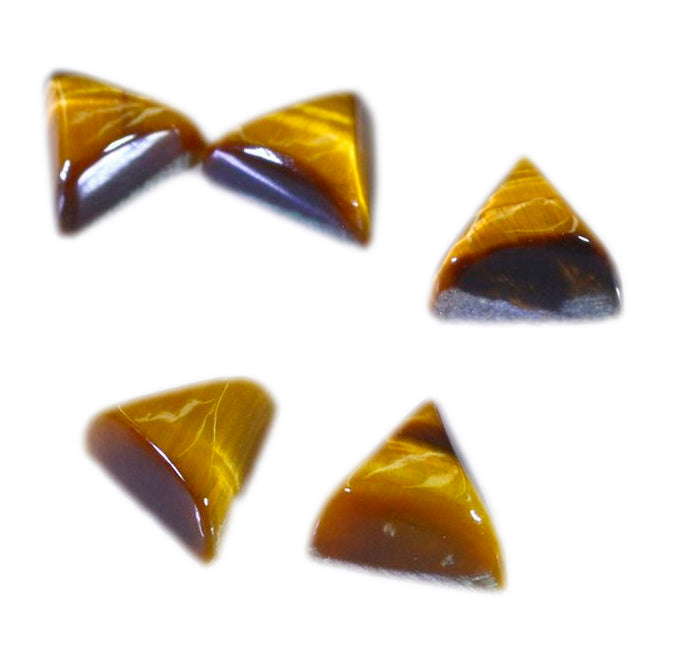 Tiger Eye 1PC Tiny 6x6 MM Triangle Cabochon Brown Splendid semi Precious Semi Precious Gemstone