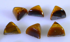 Tiger Eye 1PC Small 7x7 MM Triangle Cabochon Brown Luster semi Precious Precious Gemstone