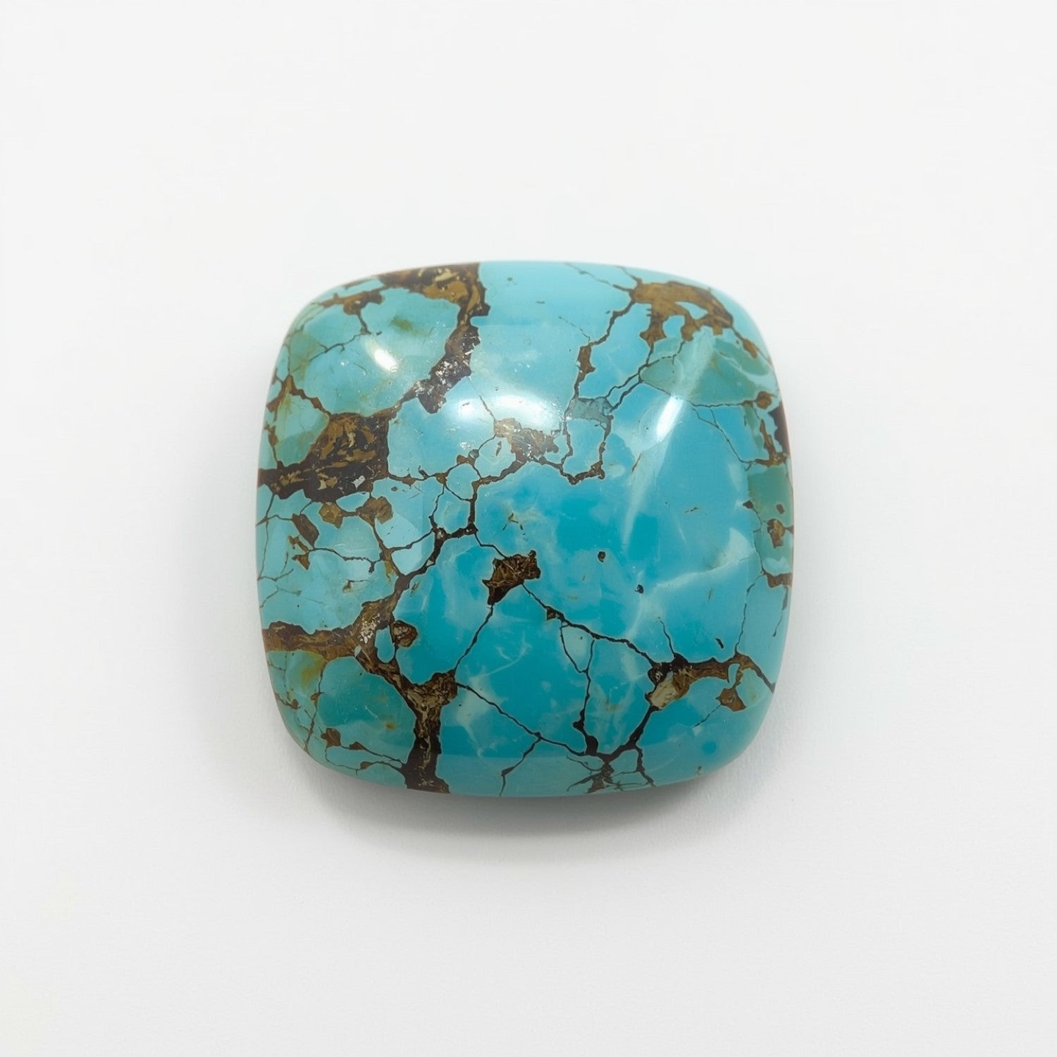 Turquoise 1PC Large 10x10 MM Cushion Cabochon Blue Polished semi Precious Loose Gemstones Hoofdafbeelding