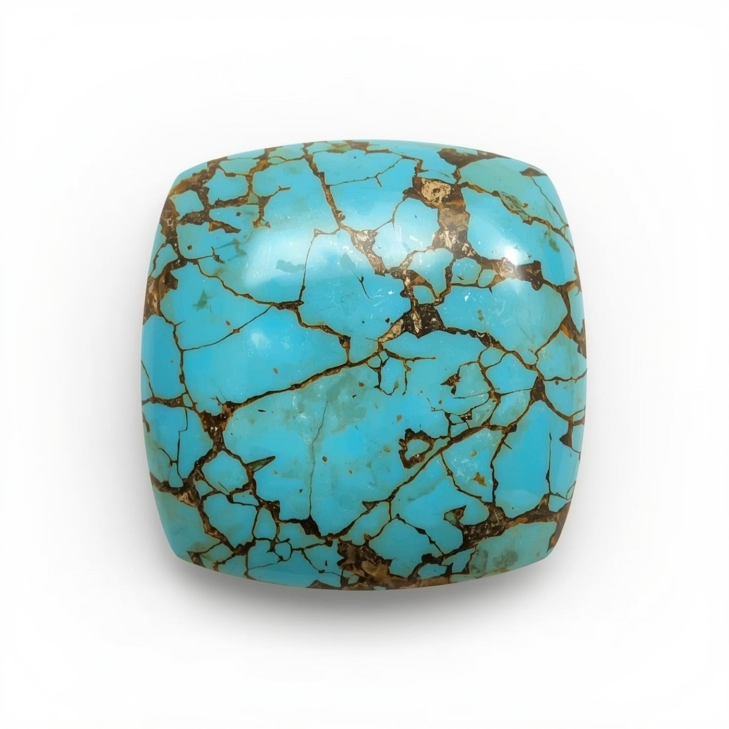Turquoise 1PC Medium 9x9 MM Cushion Cabochon Blue Sparkling semi Precious Loose Gemstone Hoofdafbeelding