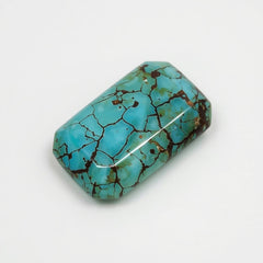 Turquoise 1PC Small 7x9 MM Emerald Cabochon Blue Fiery semi Precious Gems