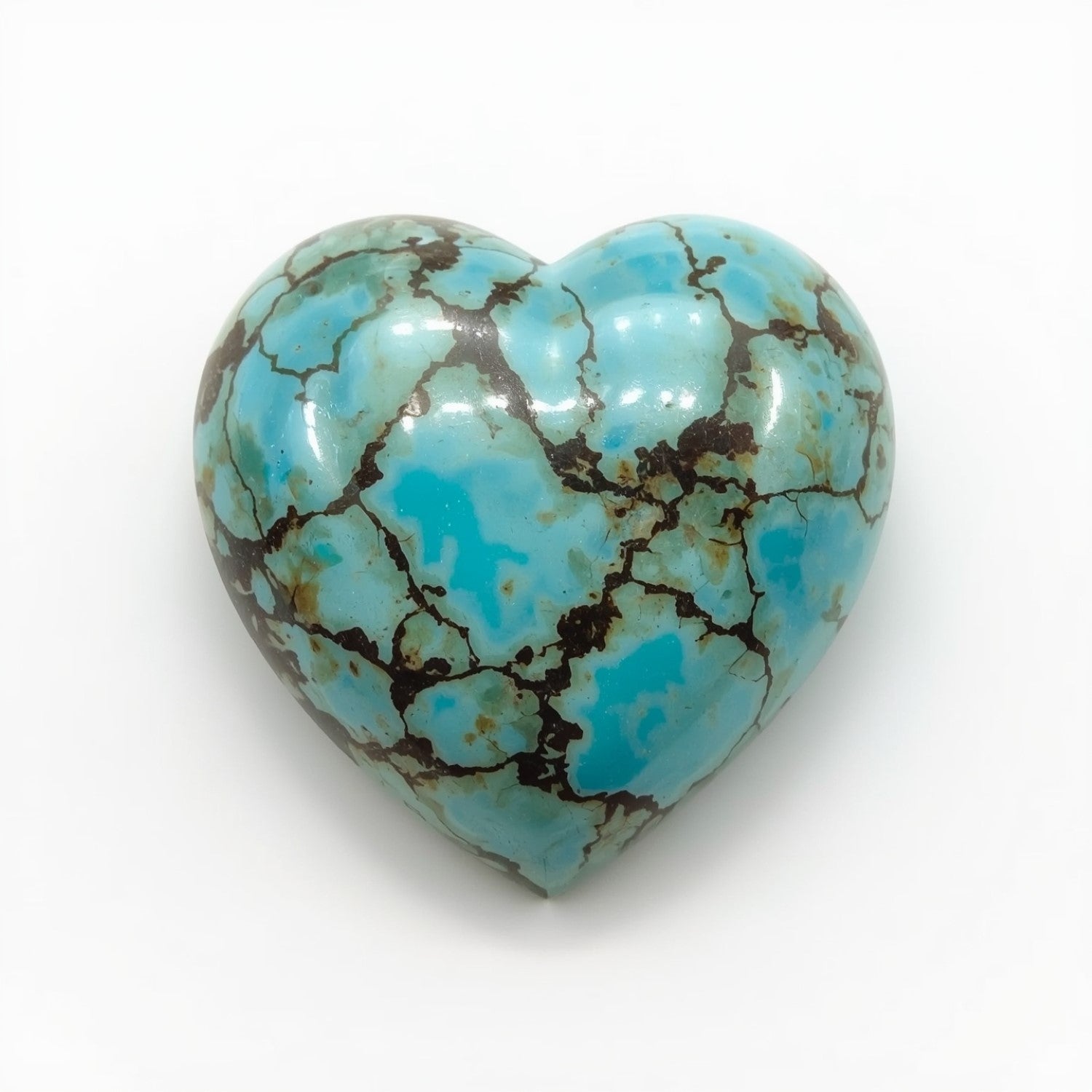 Turquoise 1PC Large 10x10 MM Heart Cabochon Blue Superior semi Precious Semi Precious Gemstone Huvudsaklig produktbild