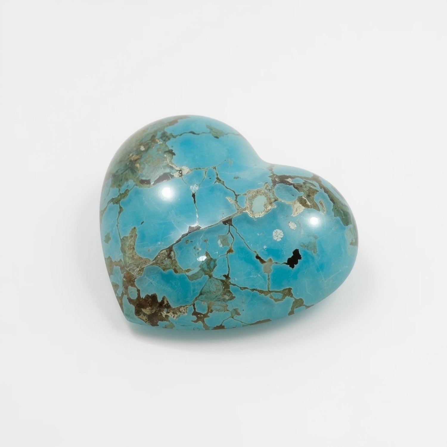 Turquoise 1PC Large 10x10 MM Heart Cabochon Blue Superior semi Precious Semi Precious Gemstone Sekundär produktbild