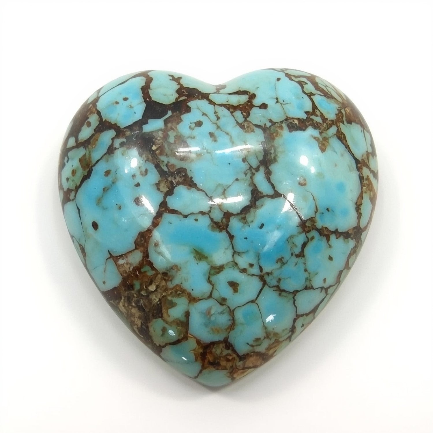 Turquoise 1PC Large 11x11 MM Heart Cabochon Blue Pure semi Precious Precious Gemstone Hoofdafbeelding