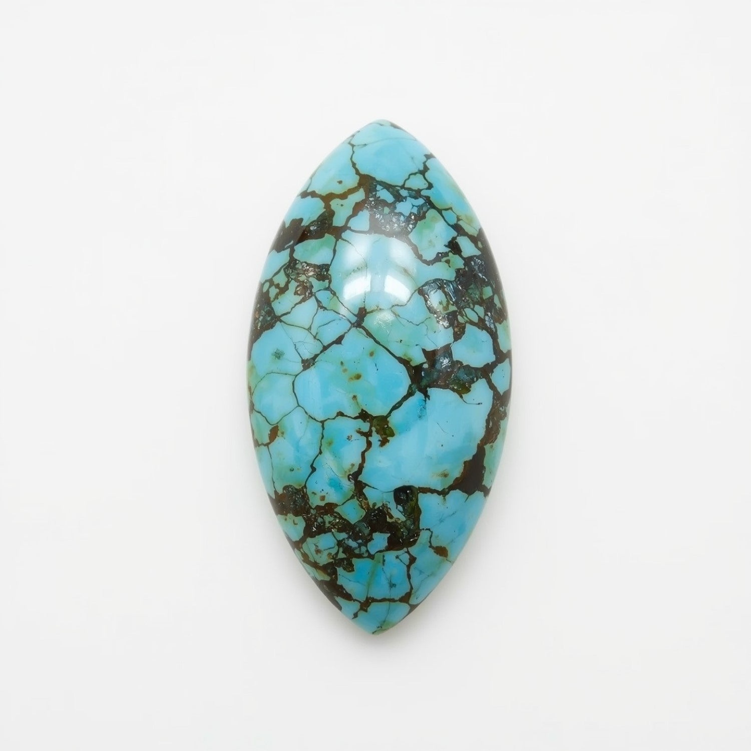 Turquoise 1PC Small 5x10 MM Marquise  Cabochon Blue Luster semi Precious Loose Gemstones Image secondaire du produit