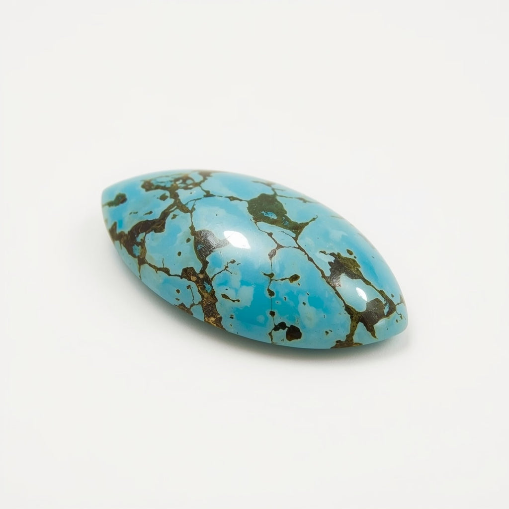 Turquoise 1PC Small 6x12 MM Marquise  Cabochon Blue Lustrous semi Precious Semi Precious Gemstone