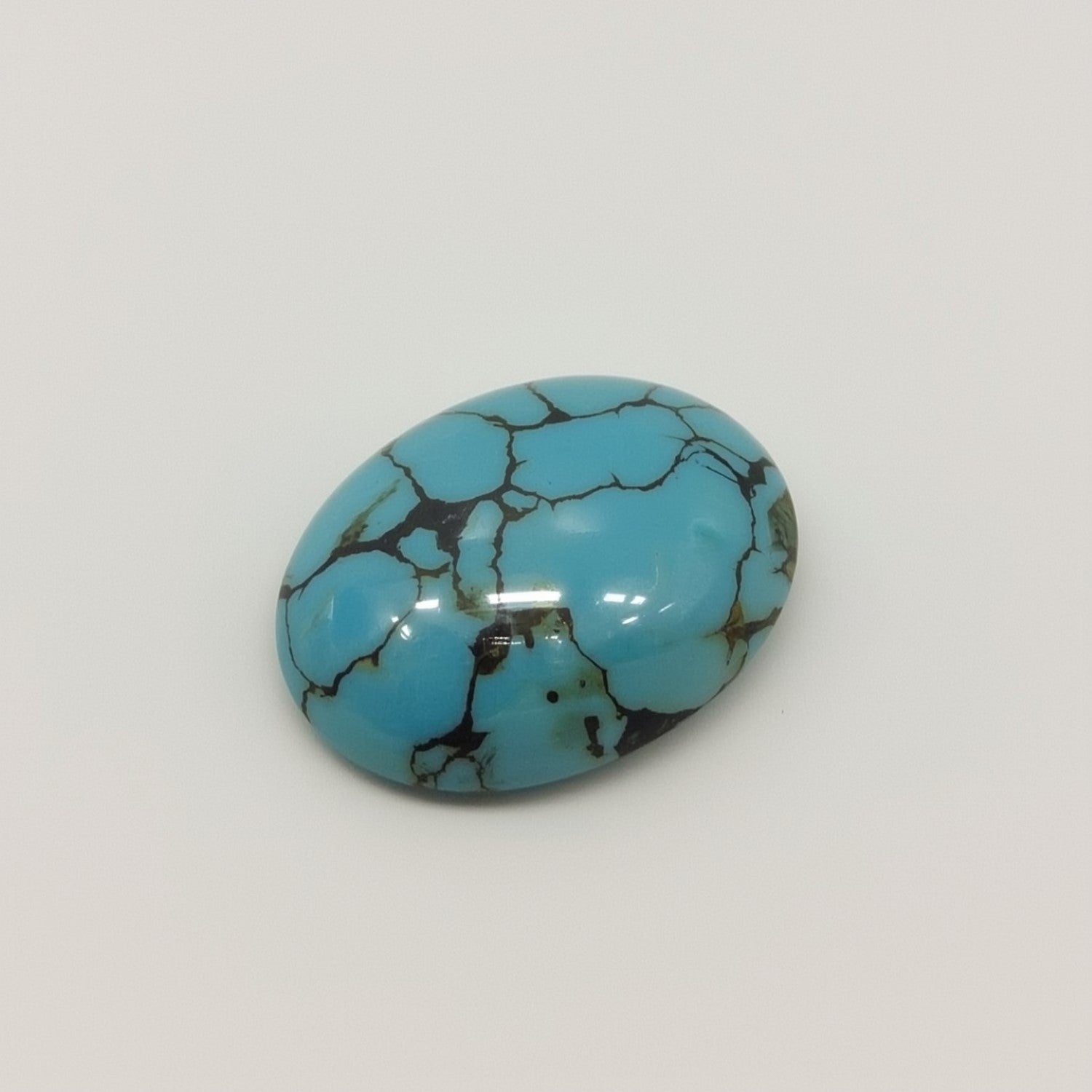 Turquoise 10PC Tiny 3x5 MM Oval Cabochon Blue Fiery semi Precious Semi Precious Gemstone Secundaire afbeelding