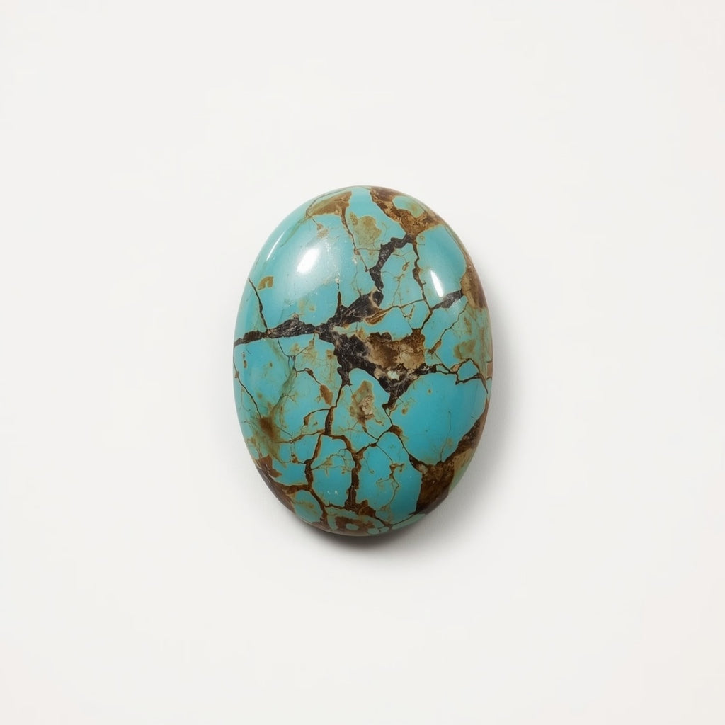 Turquoise 1PC Small 6x8 MM Oval Cabochon Blue Polished semi Precious Loose Gems