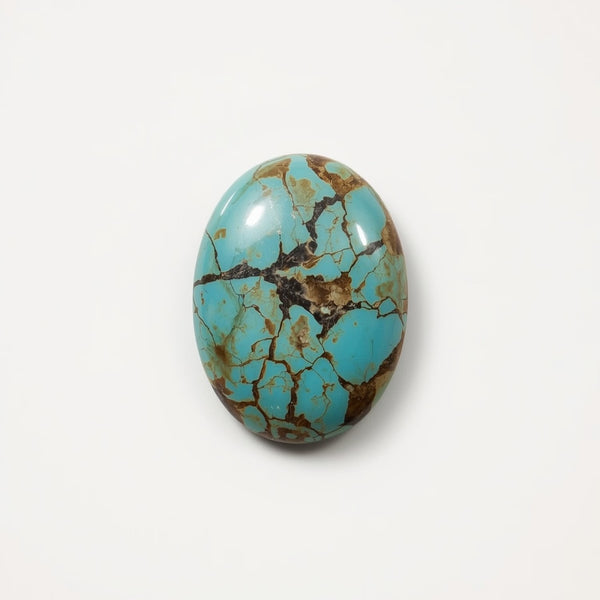 Turquoise 1PC Small 6x8 MM Oval Cabochon Blue Polished semi Precious Loose Gems