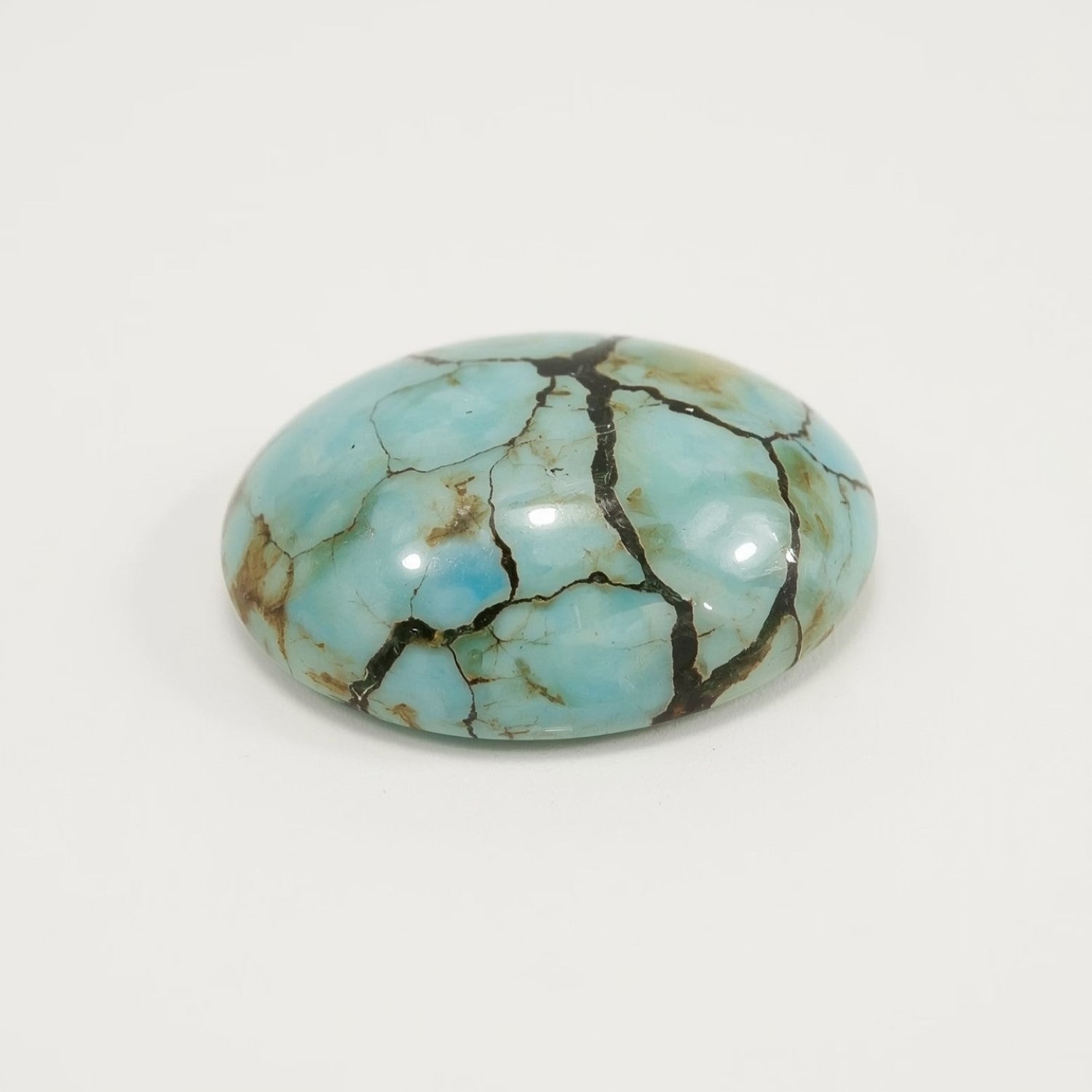 Turquoise 1PC Medium 7x10 MM Oval Cabochon Blue Lustrous semi Precious Semi Precious Gemstone Immagine secondaria del prodotto