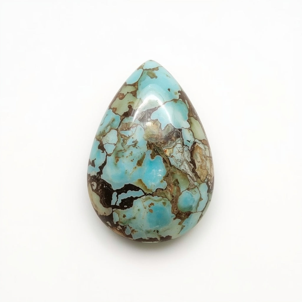 Turquoise 1PC Small 6x8 MM Pear Cabochon Blue Fine semi Precious Gems