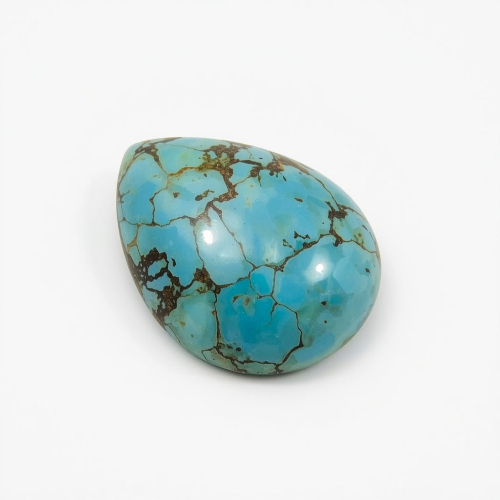 Turquoise 1PC Small 6x8 MM Pear Cabochon Blue Fine semi Precious Gems