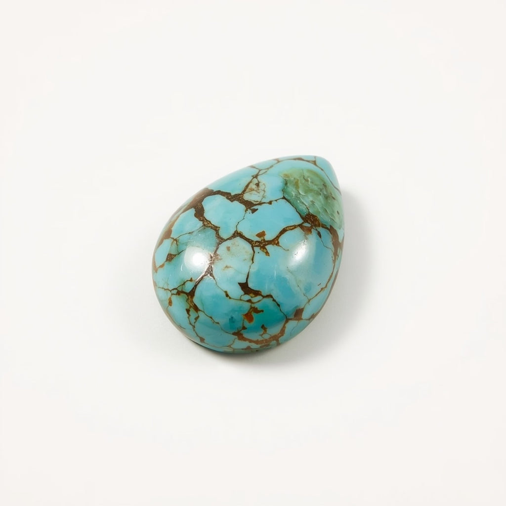 Turquoise 1PC Medium 7x10 MM Pear Cabochon Blue Genuine semi Precious Loose Gemstones