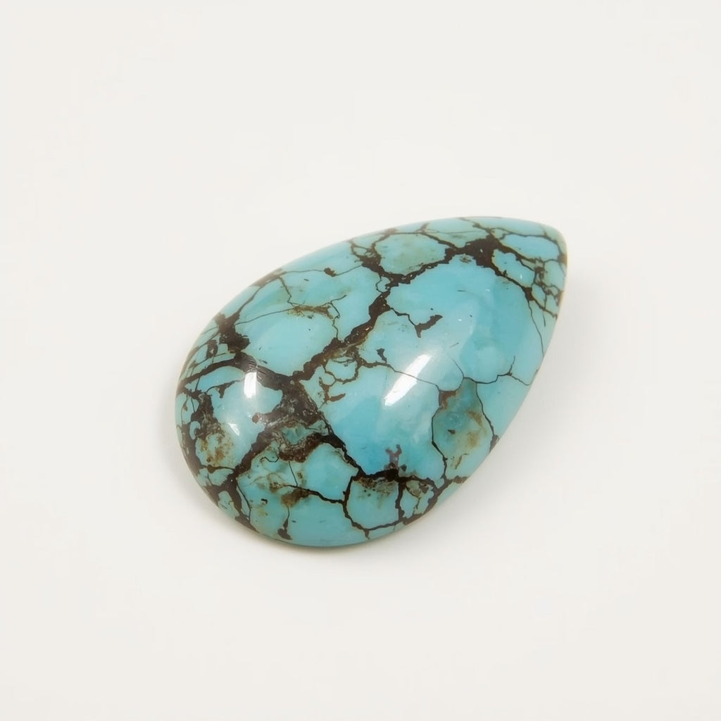 Turquoise 1PC Small 7x9 MM Pear Cabochon Blue Natural semi Precious Loose Gemstone