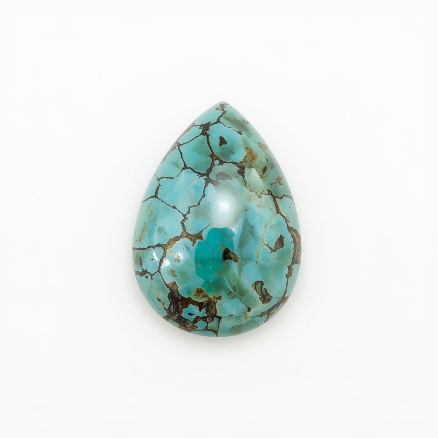 Turquoise 1PC Large 9x11 MM Pear Cabochon Blue Pure semi Precious Precious Gemstone Hoofdafbeelding