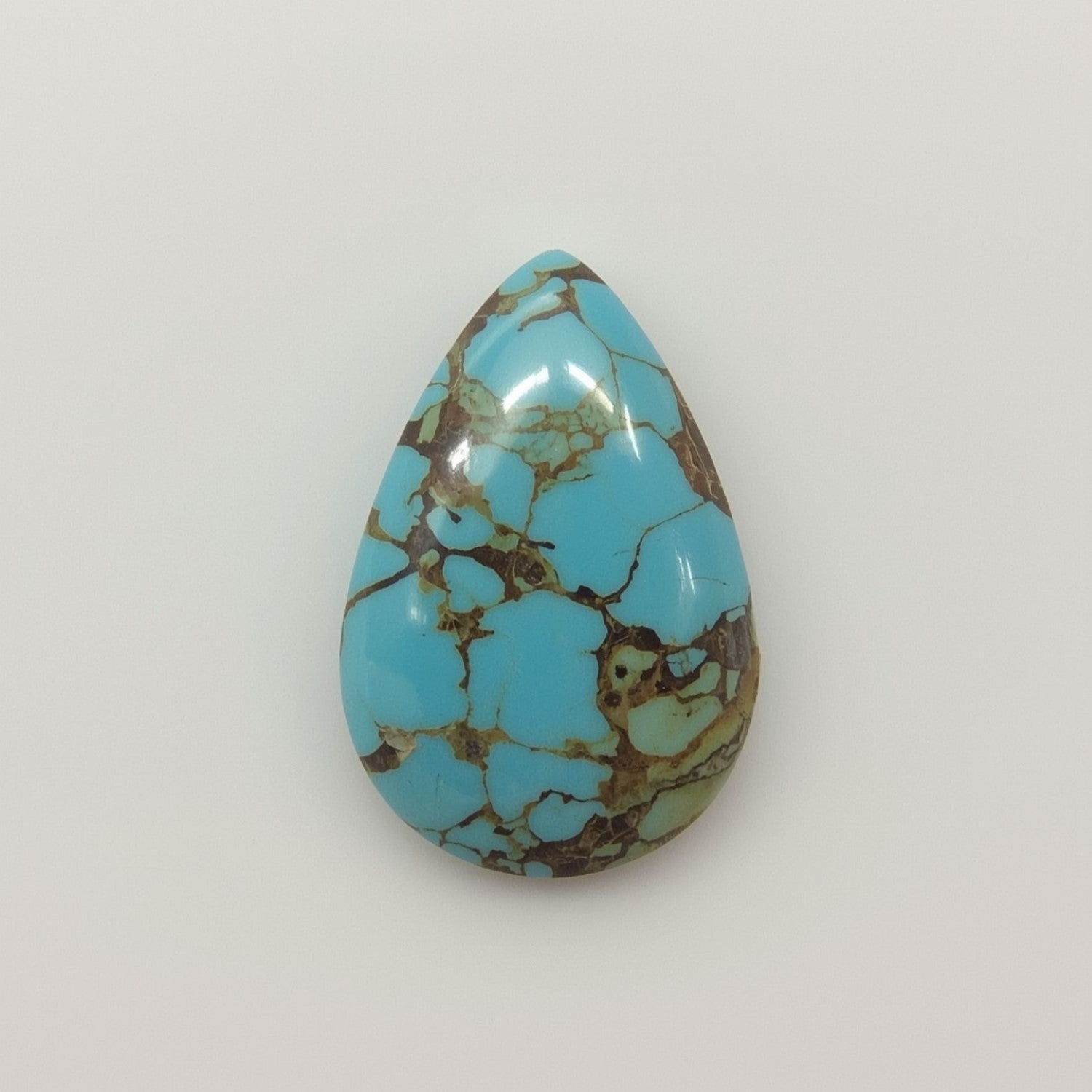 Turquoise 1PC Large 9x11 MM Pear Cabochon Blue Pure semi Precious Precious Gemstone Secundaire afbeelding