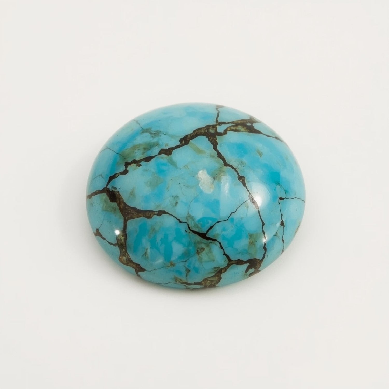 Turquoise 1PC Large 10x10 MM Round Cabochon Blue Genuine semi Precious Loose Gemstones Secundaire afbeelding