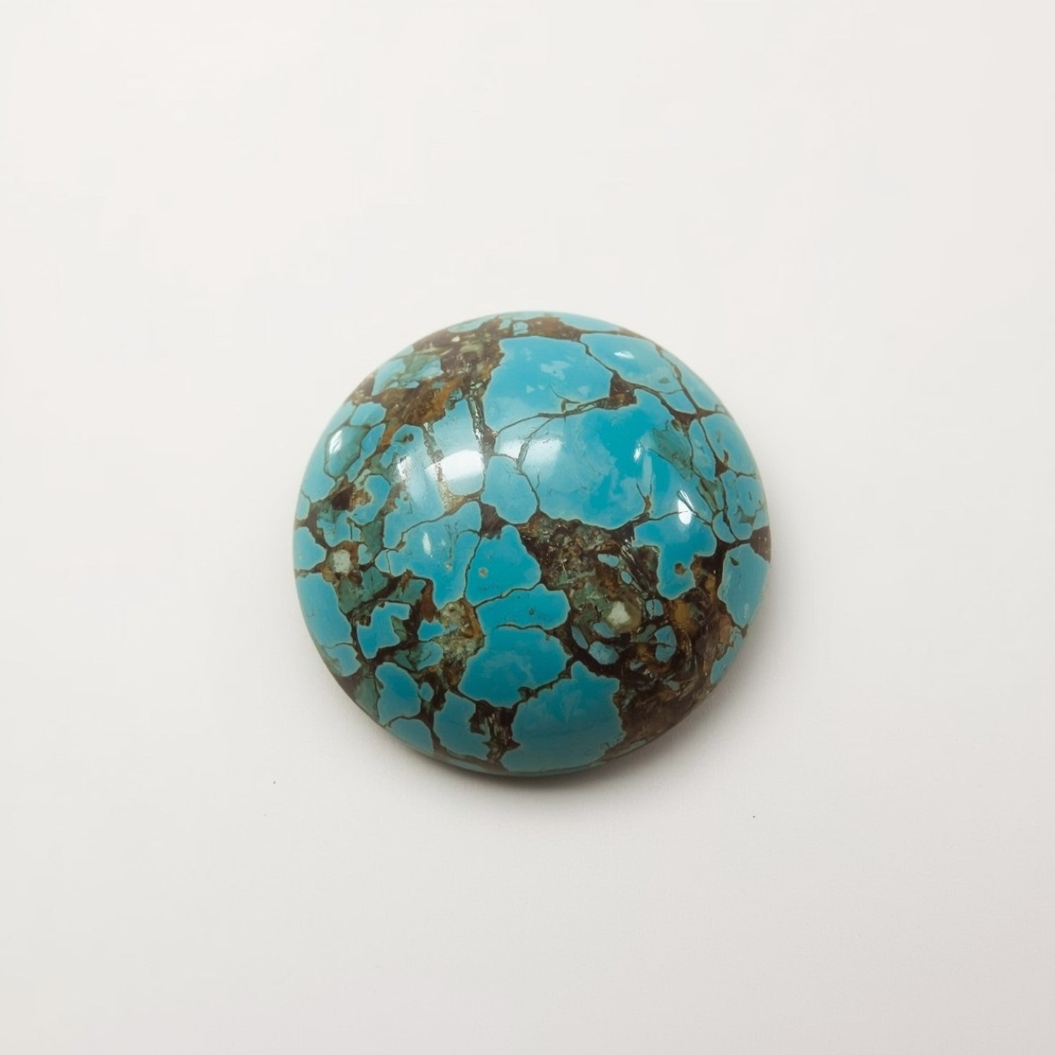 Turquoise 1PC Tiny 6x6 MM Round Cabochon Blue Shine semi Precious Precious Gemstone Hoofdafbeelding