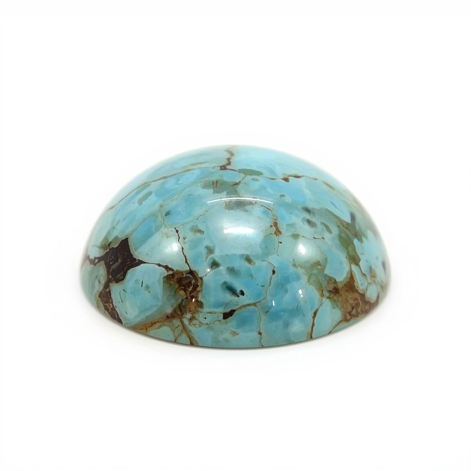 Turquoise 1PC Tiny 6x6 MM Round Cabochon Blue Shine semi Precious Precious Gemstone Secundaire afbeelding