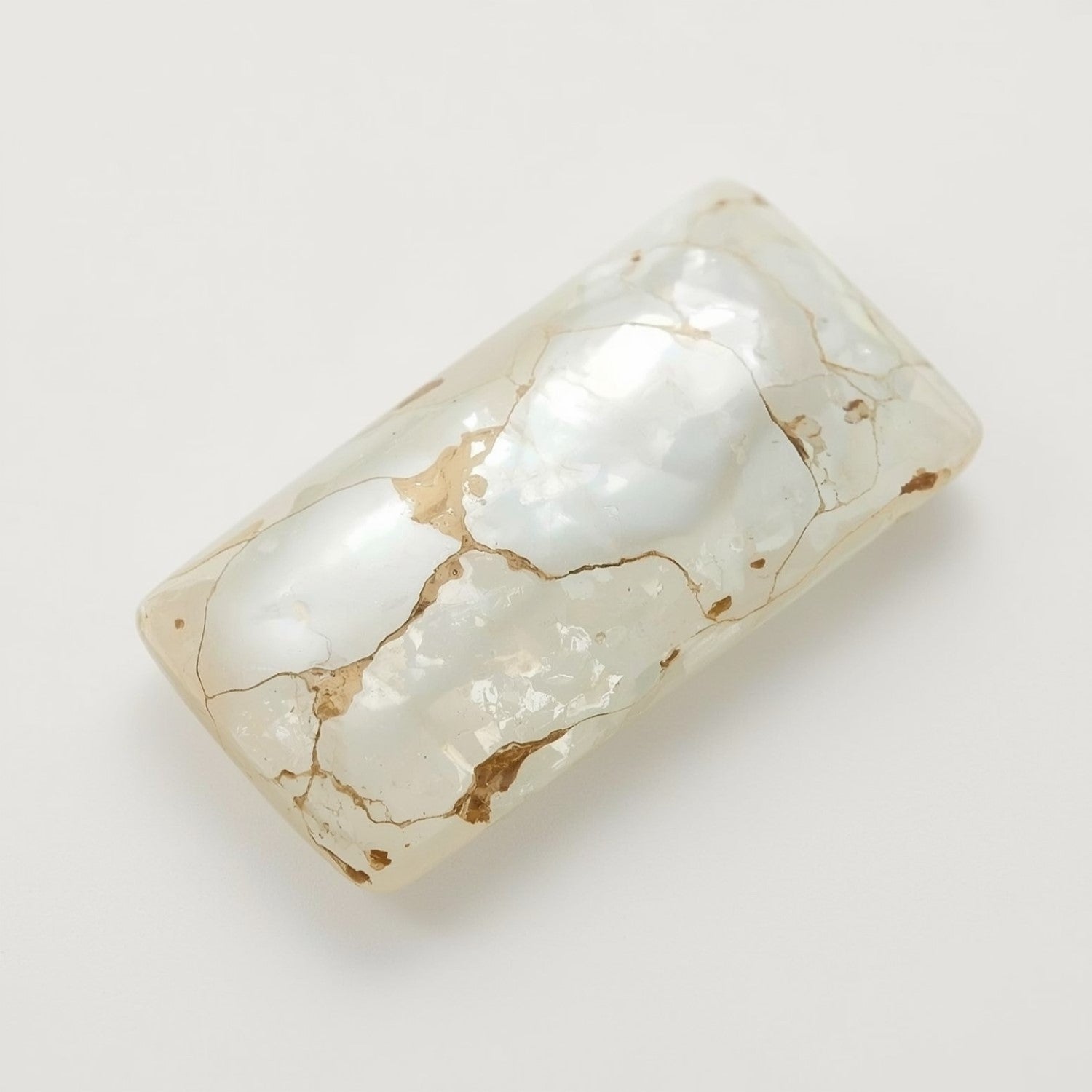 White Pearl 1PC Small 6x12 MM Baguette Cabochon White Fine Precious Semi Precious Gemstone Hoofdafbeelding