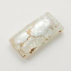 White Pearl  1PC Small 6x12 MM Baguette Cabochon White Fine Precious Semi Precious Gemstone