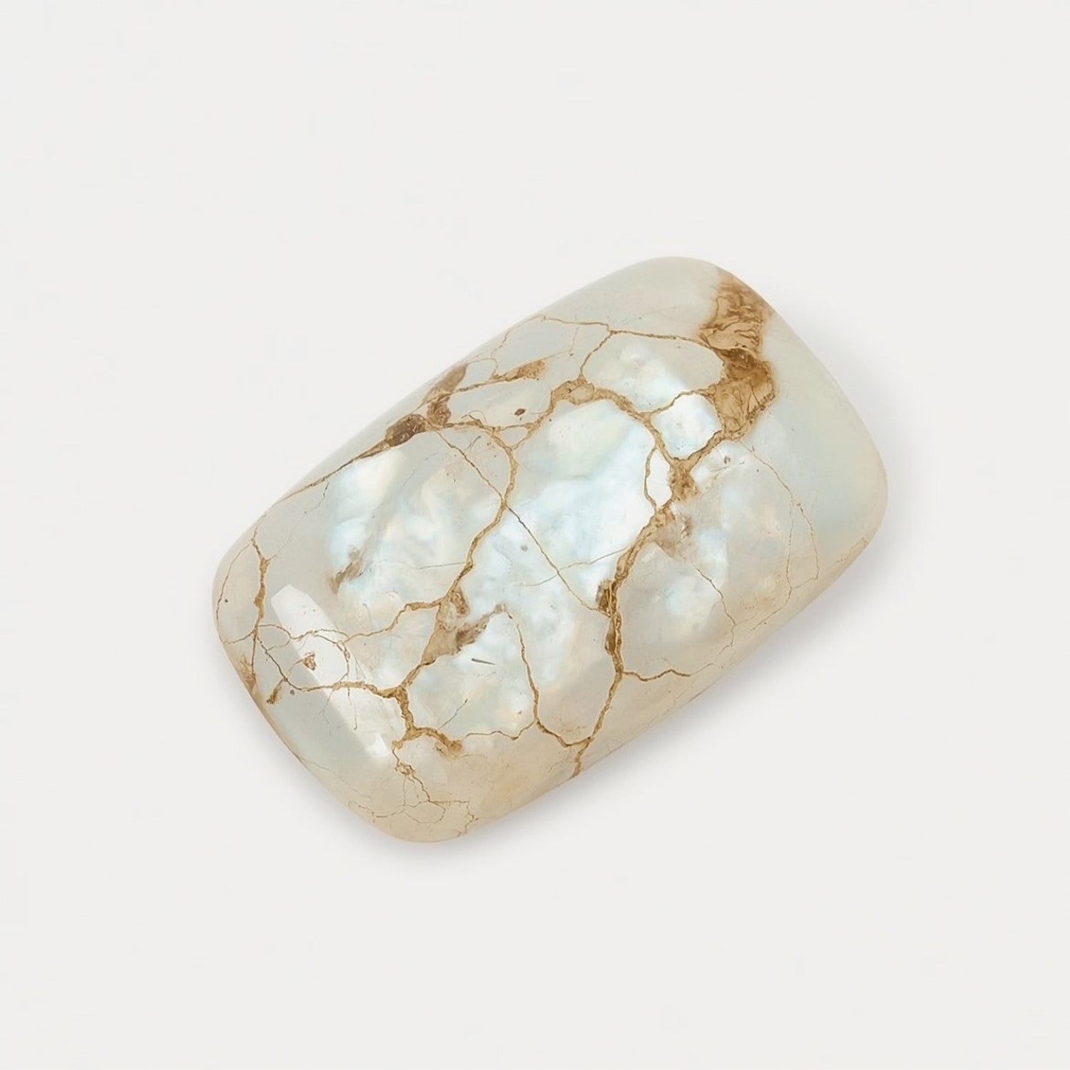 White Pearl 1PC Small 6x12 MM Baguette Cabochon White Fine Precious Semi Precious Gemstone Secundaire afbeelding