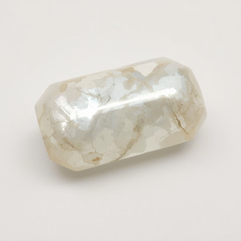 White Pearl  1PC Medium 7x14 MM Baguette Cabochon White High-Quality Precious Precious Gemstone