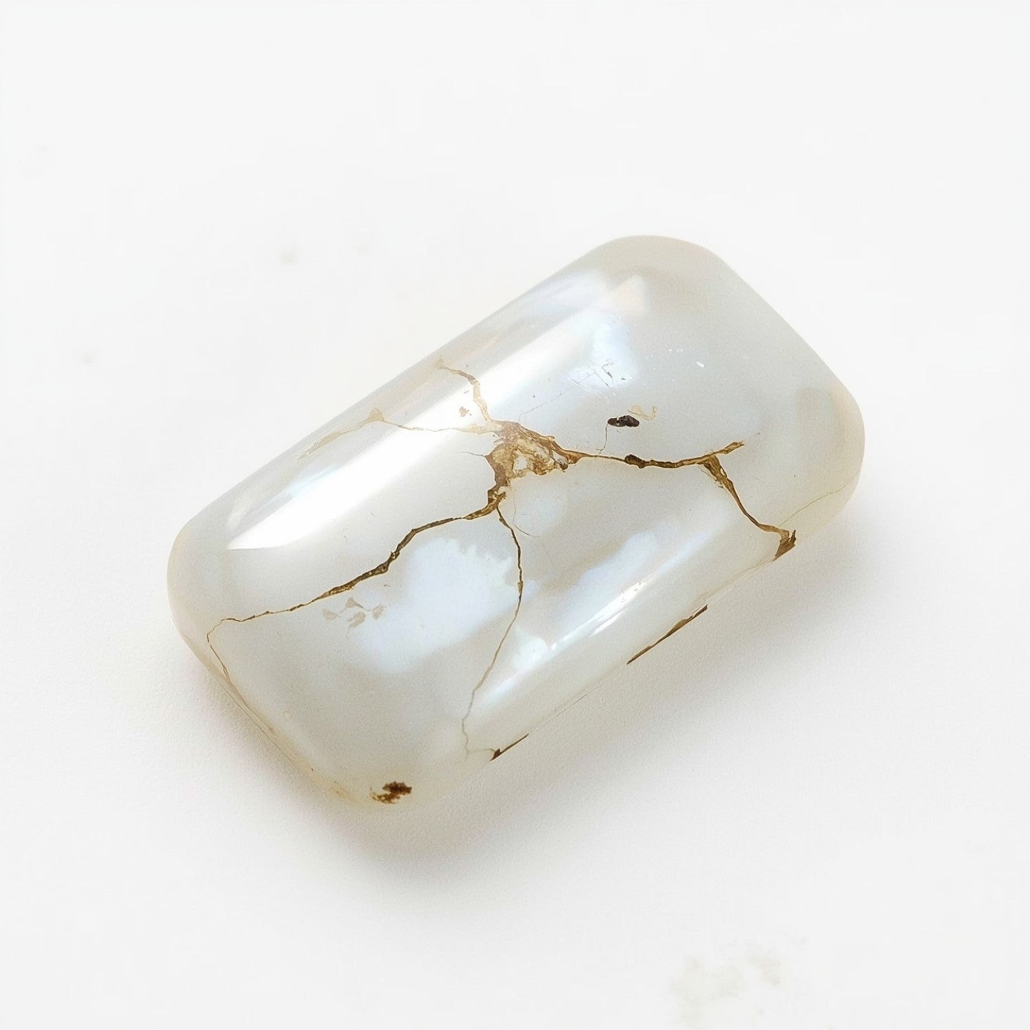 White Pearl  1PC Large 8x16 MM Baguette Cabochon White Natural Precious Gems Sekundär produktbild