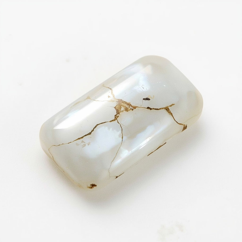 White Pearl  1PC Large 8x16 MM Baguette Cabochon White Natural Precious Gems