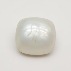 White Pearl  1PC Large 10x10 MM Cushion Cabochon White Superior Precious Gems